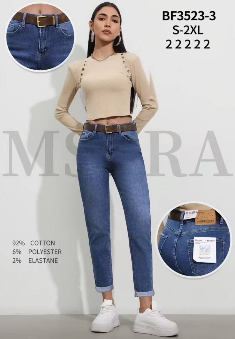 Spodnie jeansy damskie Roz S-2XL, 1 Kolor Paczka 10 szt